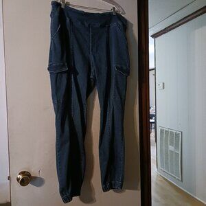 22w Kim Gravel cargo jogger pull on stretch denim jeans